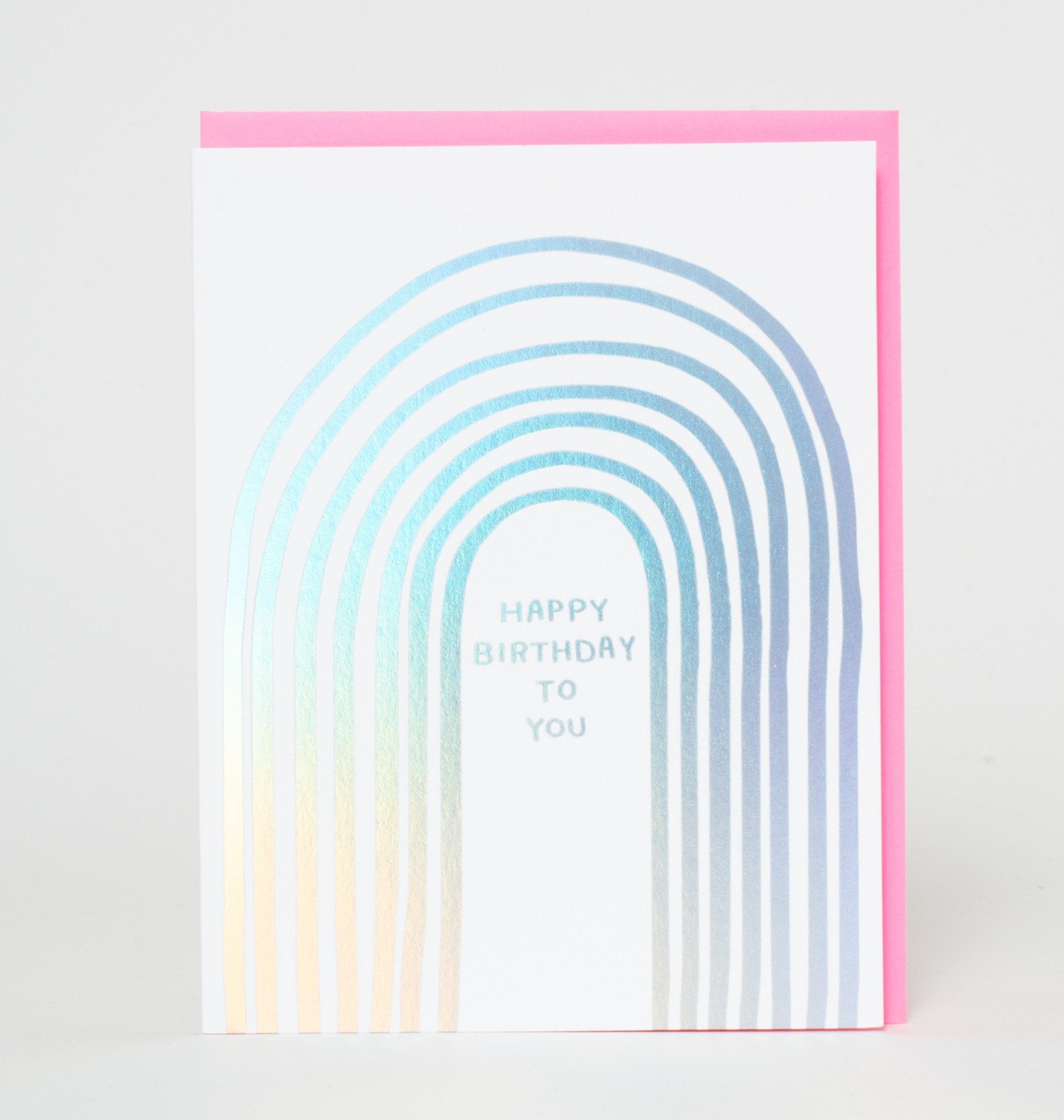 Holographic Rainbow Birthday Letterpress Greeting Card