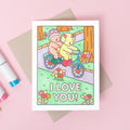 Love You Bike Ride Bobbie Goods Coloring Letterpress Greeting Card
