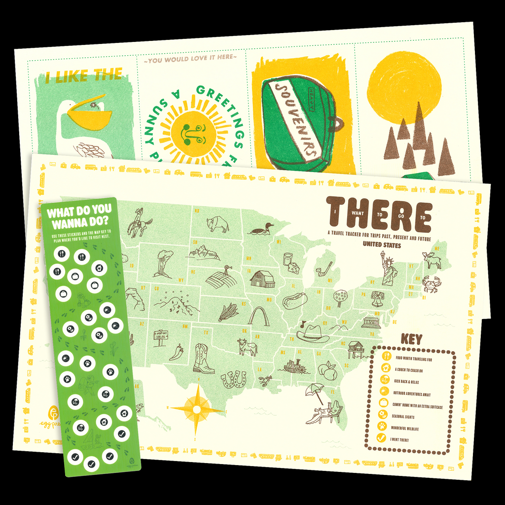 United States Interactive Travel Map & Postcard Set