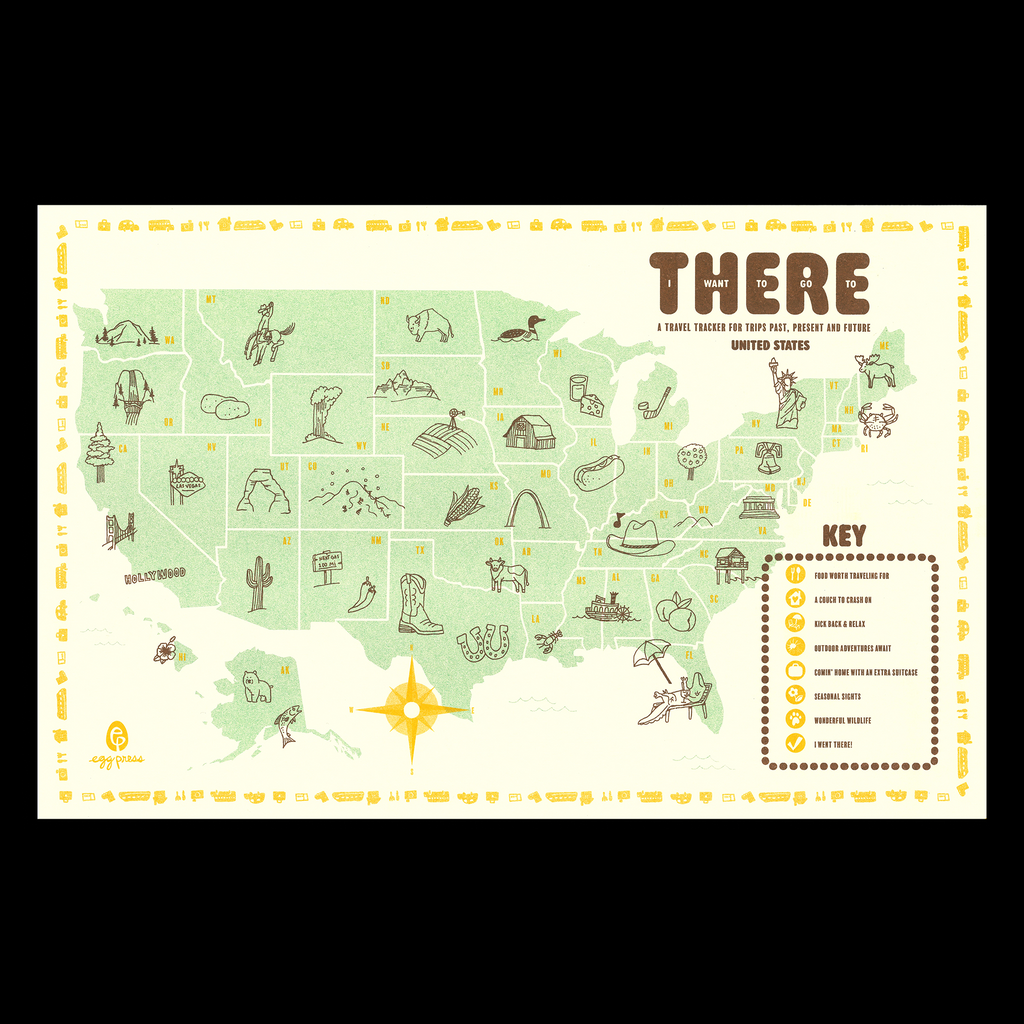 United States Interactive Travel Map & Postcard Set