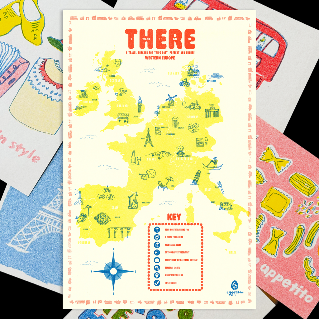 Europe Interactive Travel Map & Postcard Set