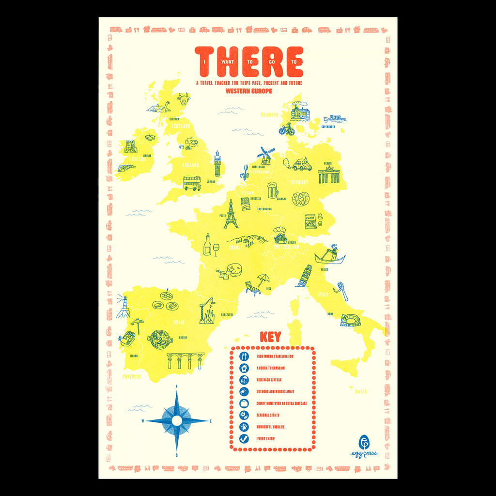 Europe Interactive Travel Map & Postcard Set