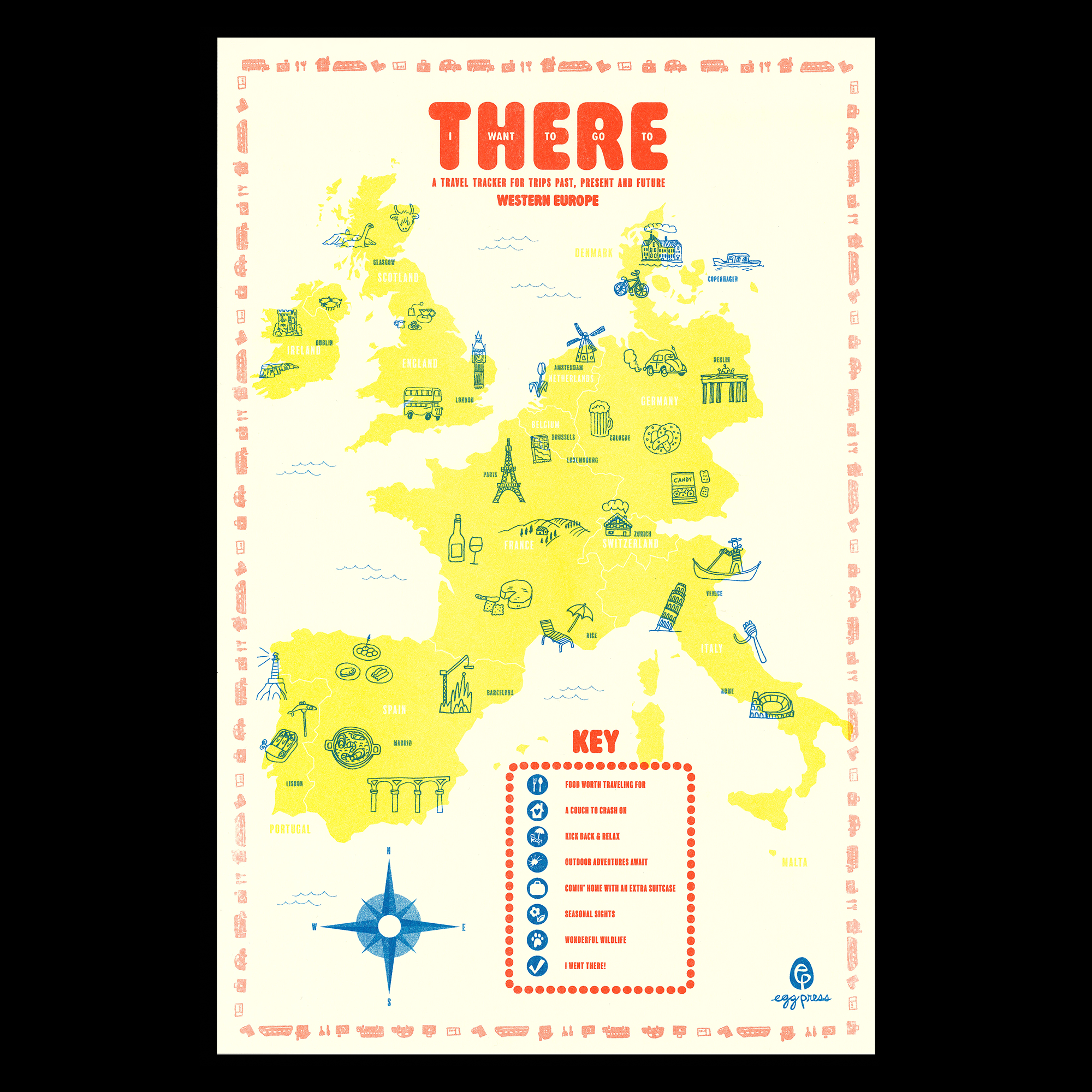 Europe Interactive Travel Map & Postcard Set