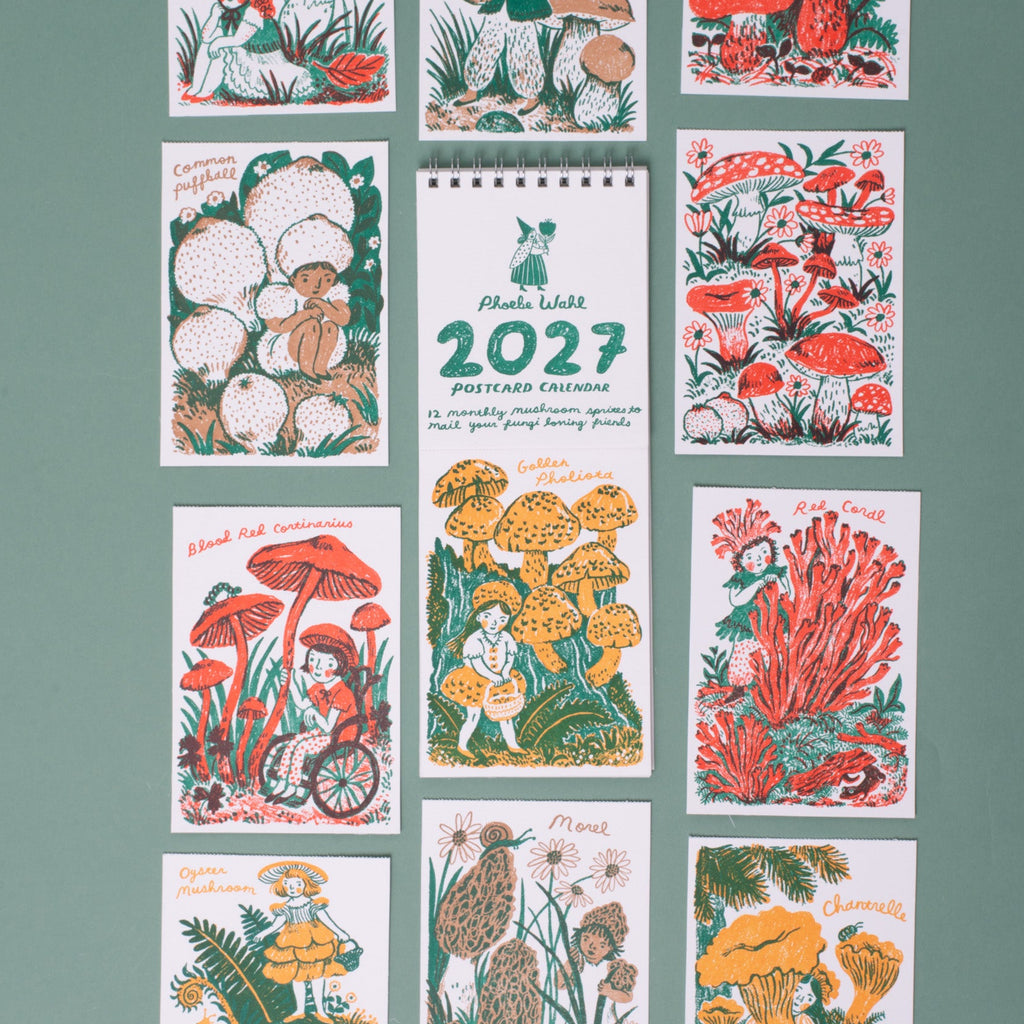 2027 Phoebe Wahl Letterpress Postcard Wall Calendar