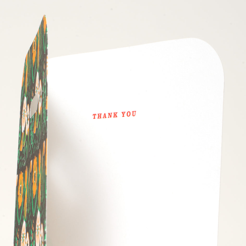 Floral Thank You Letterpress Greeting Card