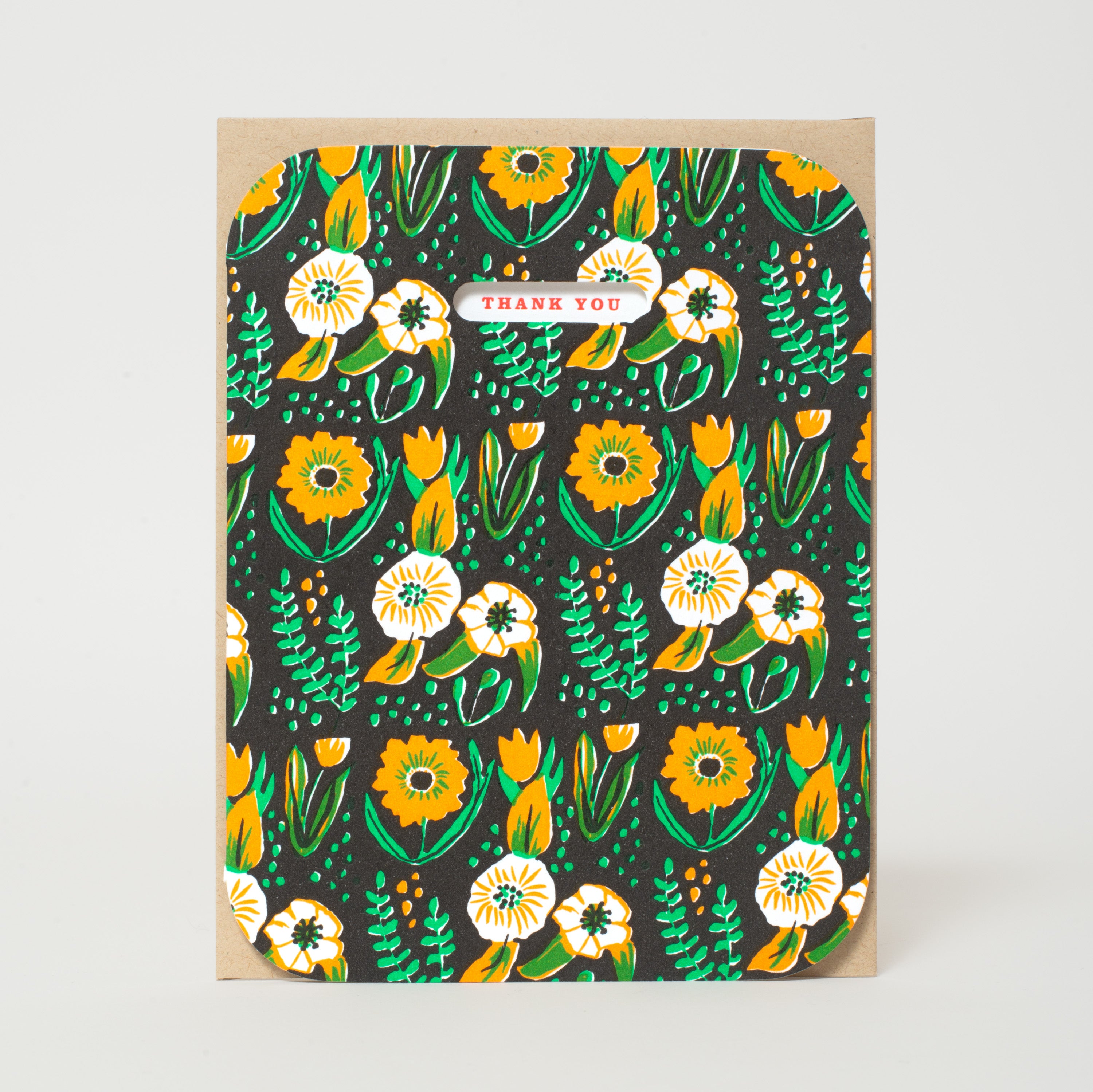 Floral Thank You Letterpress Greeting Card