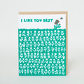 I Like You Best Meadow Love Letterpress Greeting Card