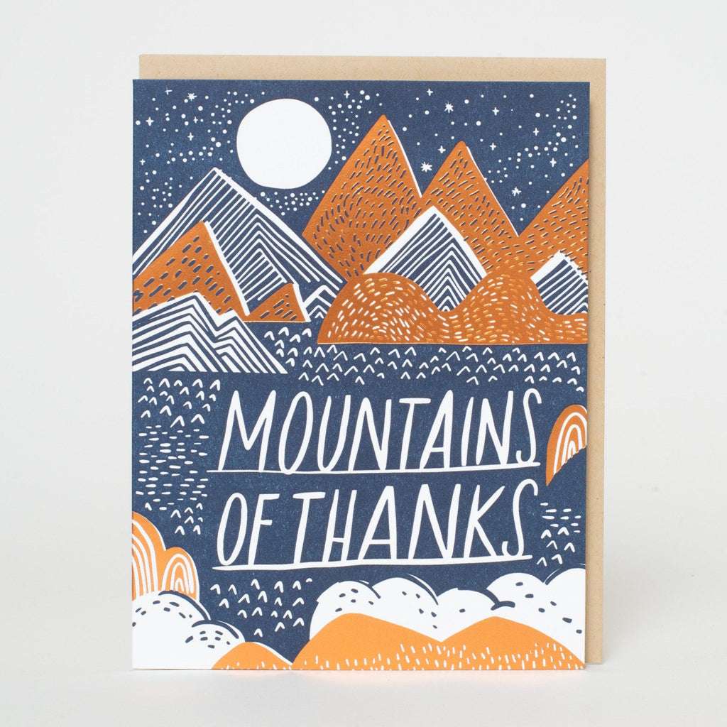 Mountains of Thanks Letterpress Greeting Card