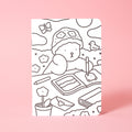 B6 Softcover Blank Notebook - Small Coloring Scene