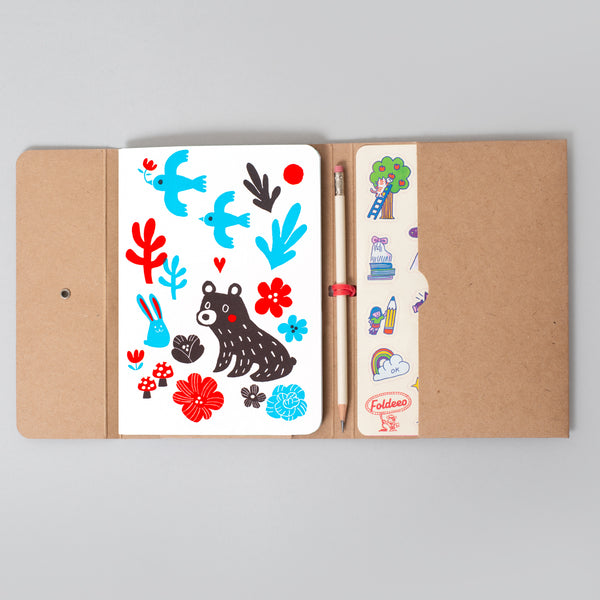 Foldeeo Notebook Folio B6 Bear & Bunny