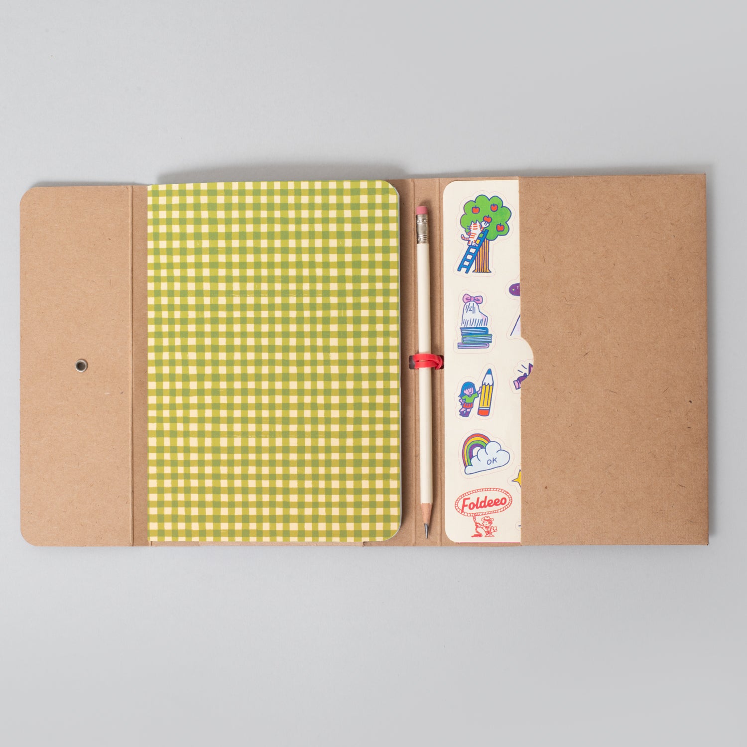 Foldeeo Notebook Folio B6 Green Gingham