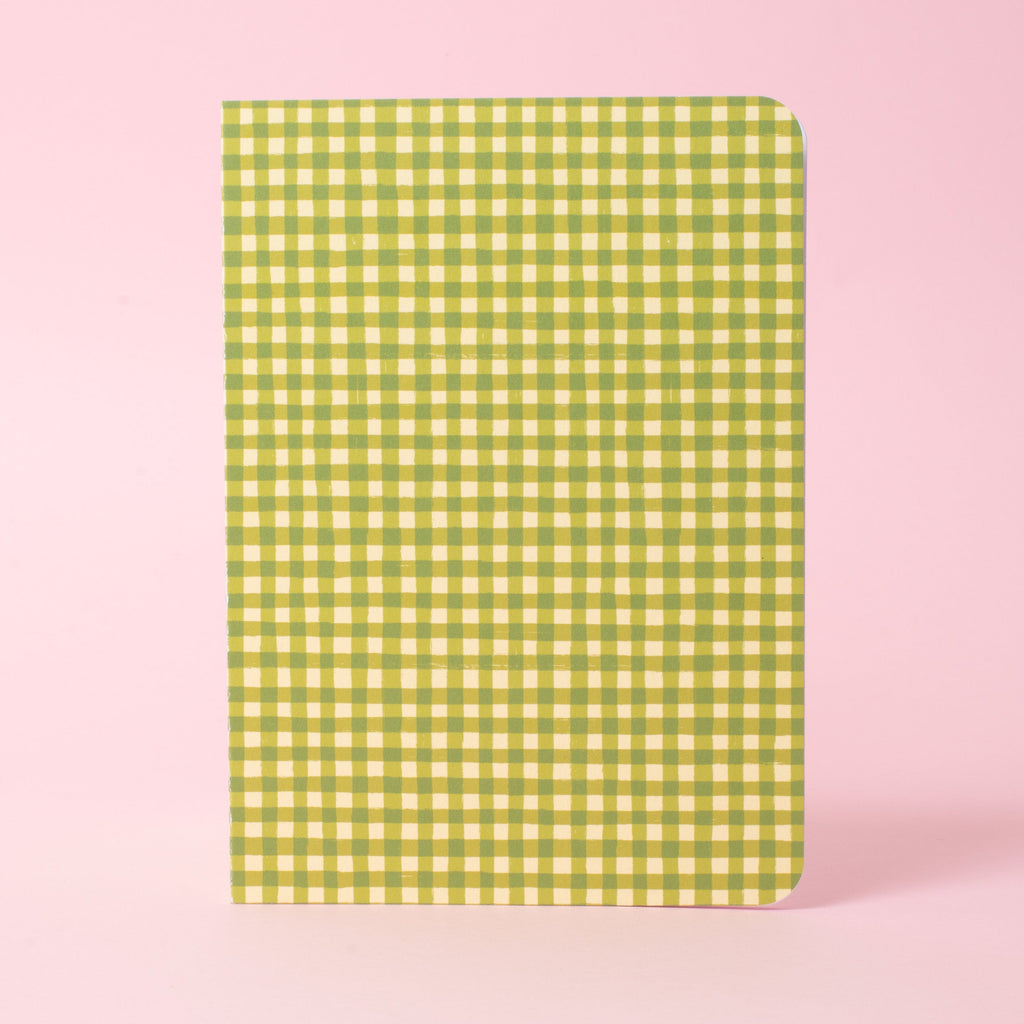 Small Green Gingham B6 Blank Notebook