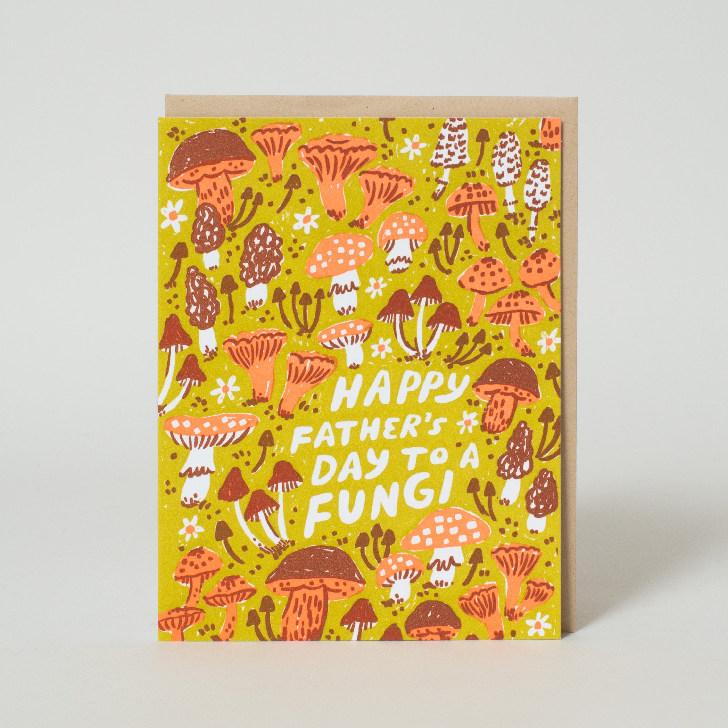 Fungi Father's Day Mushrooms Letterpress Greeting Card