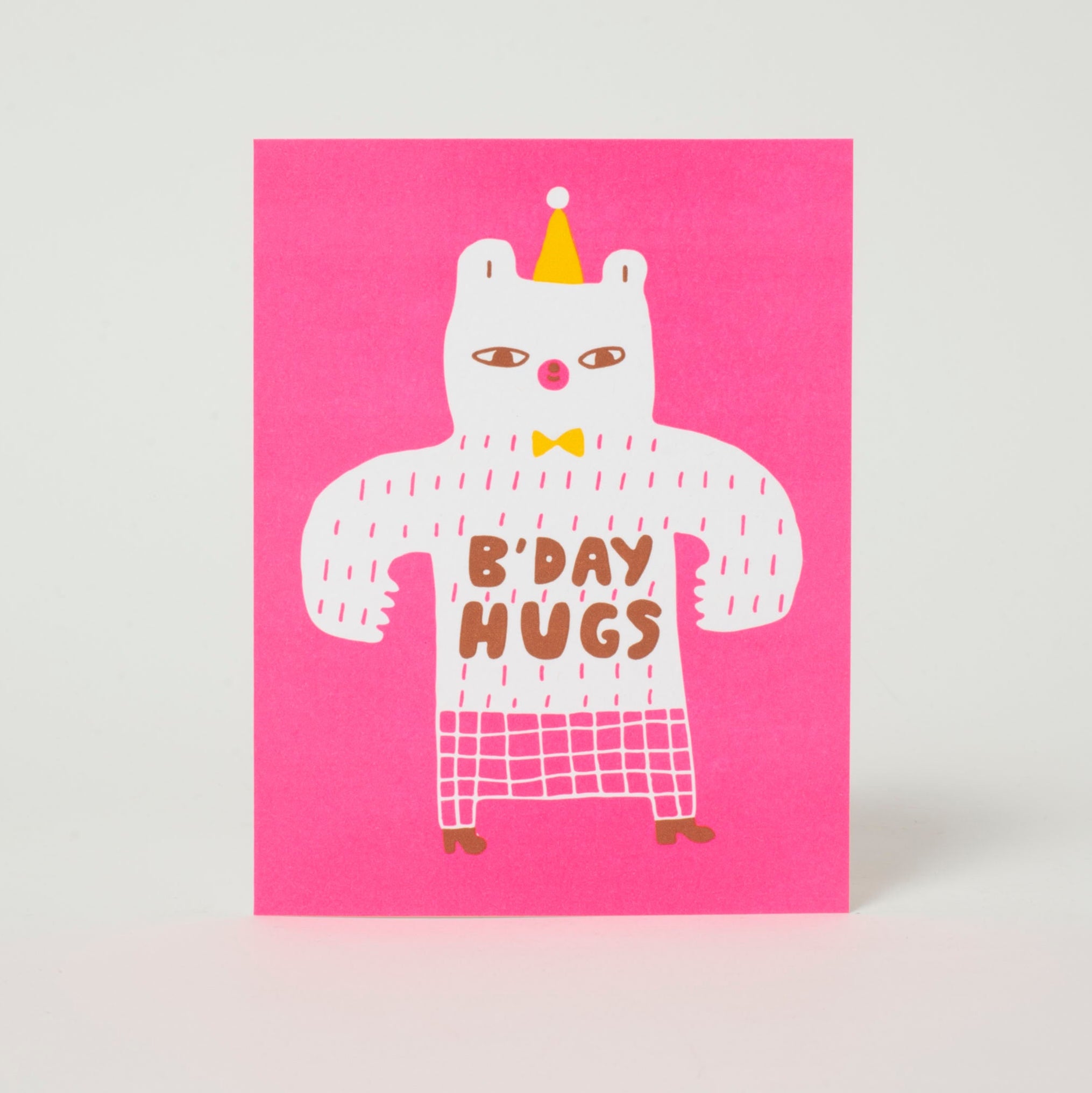 Birthday Bear Hugs Letterpress Greeting Card