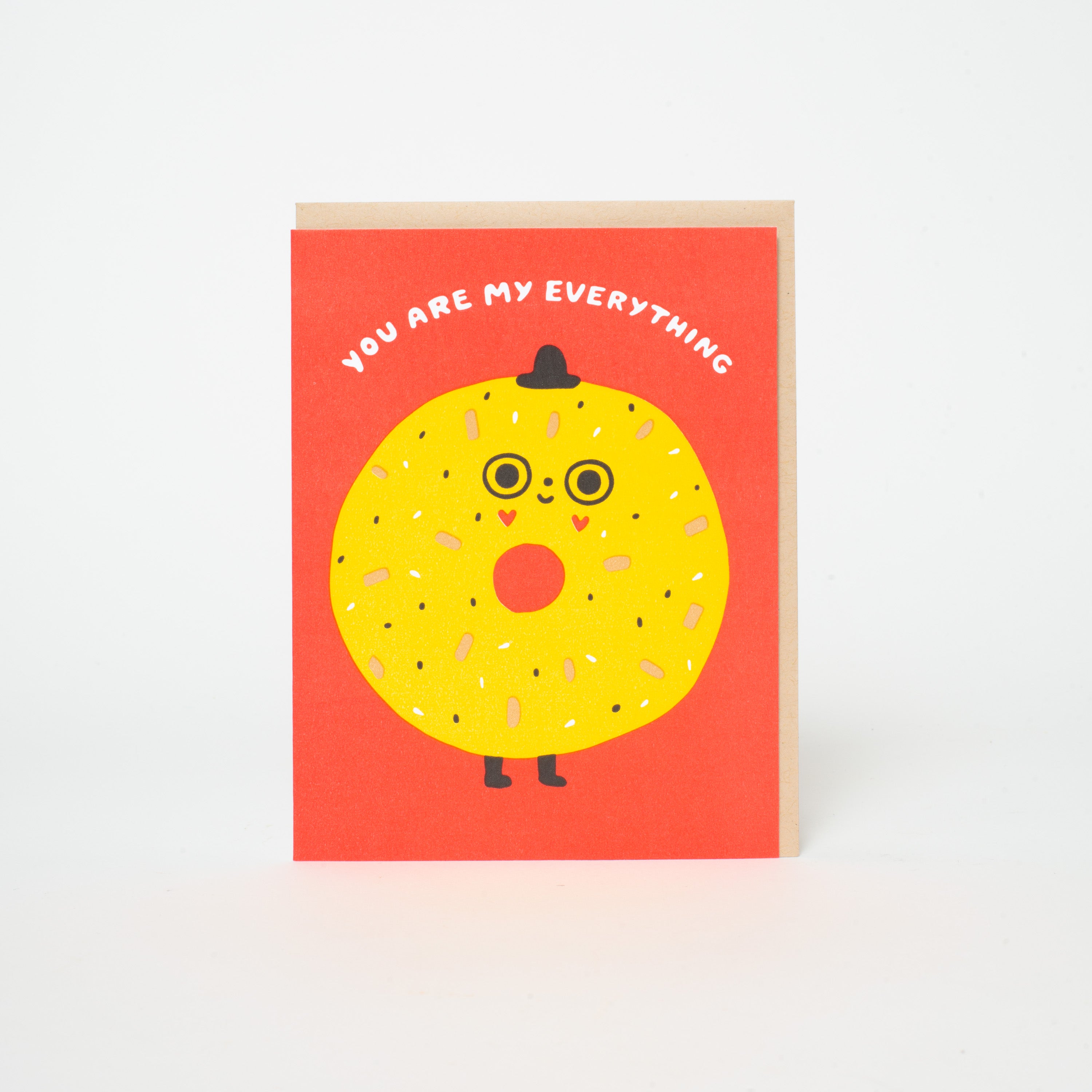 Everything Bagel Love Letterpress Greeting Card