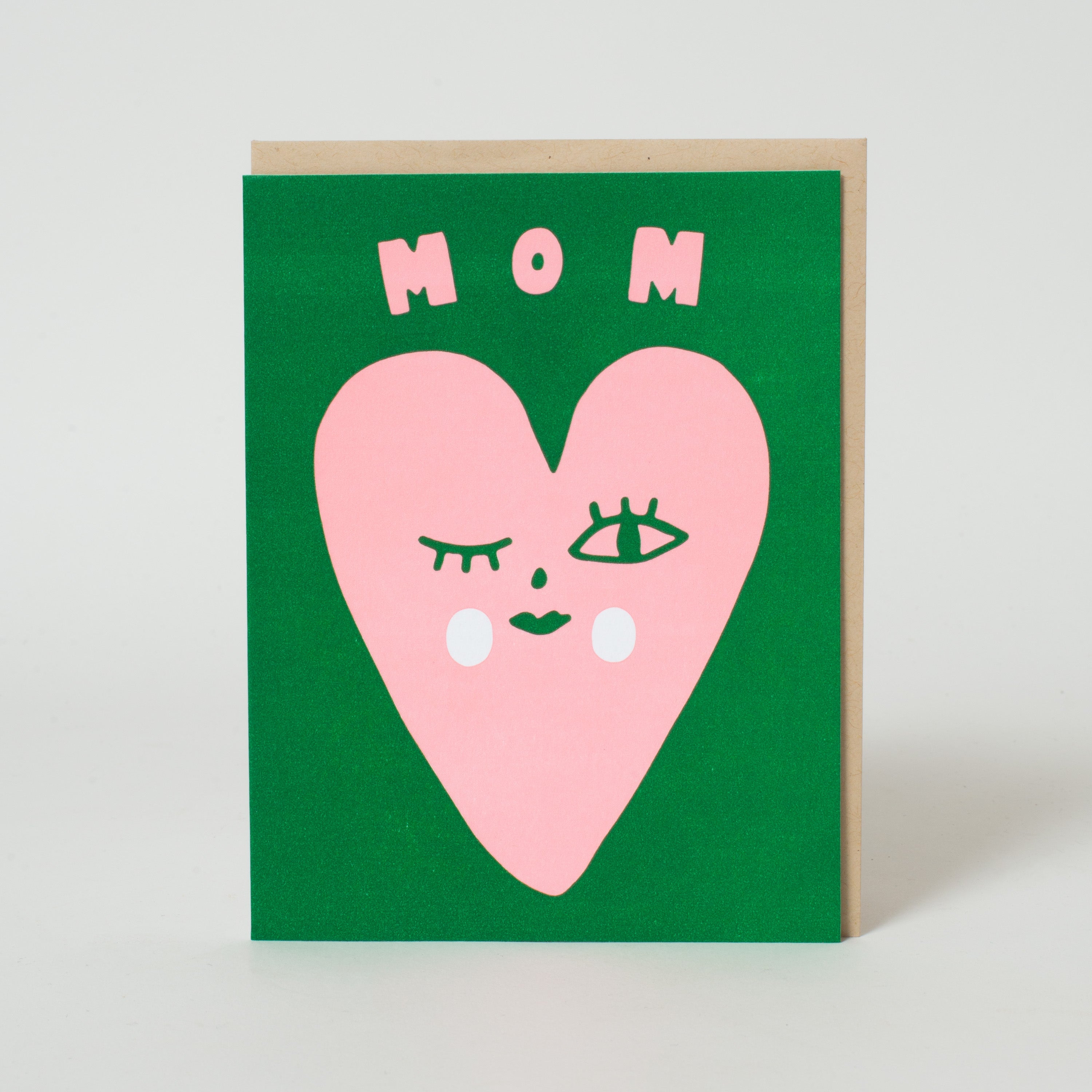 Heart Face Mom Letterpress Greeting Card