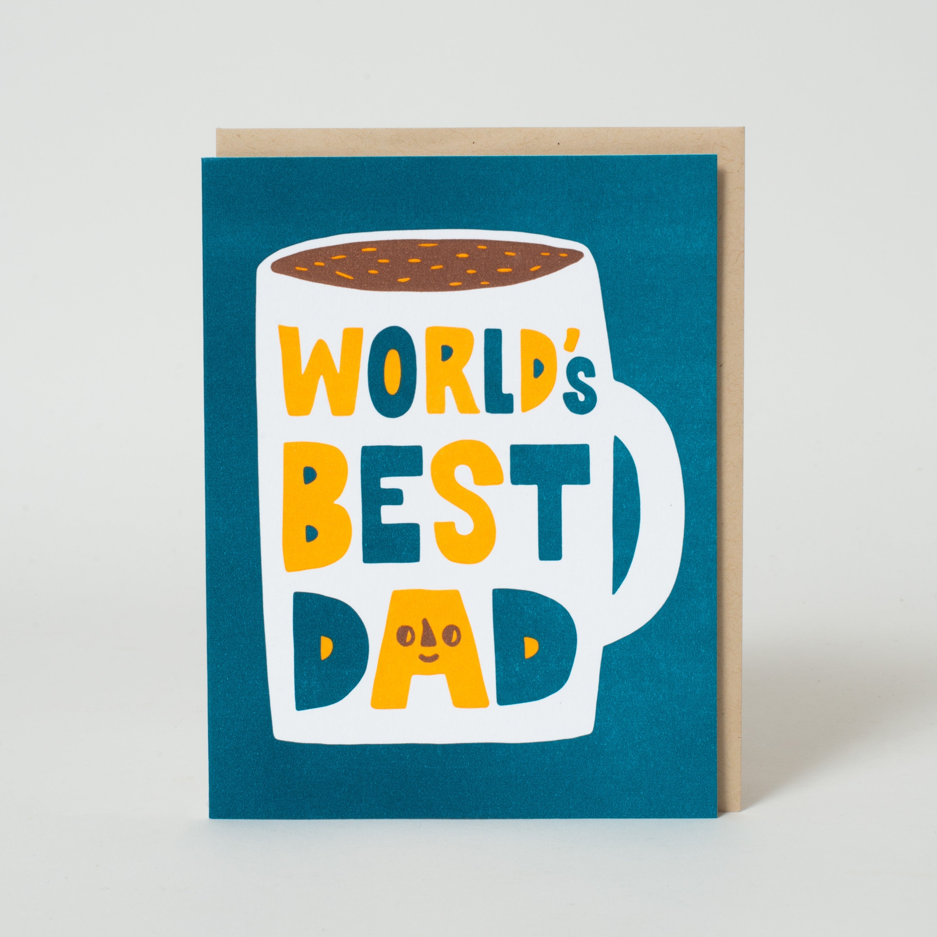 Best Dad Ever Mug Letterpress Greeting Card