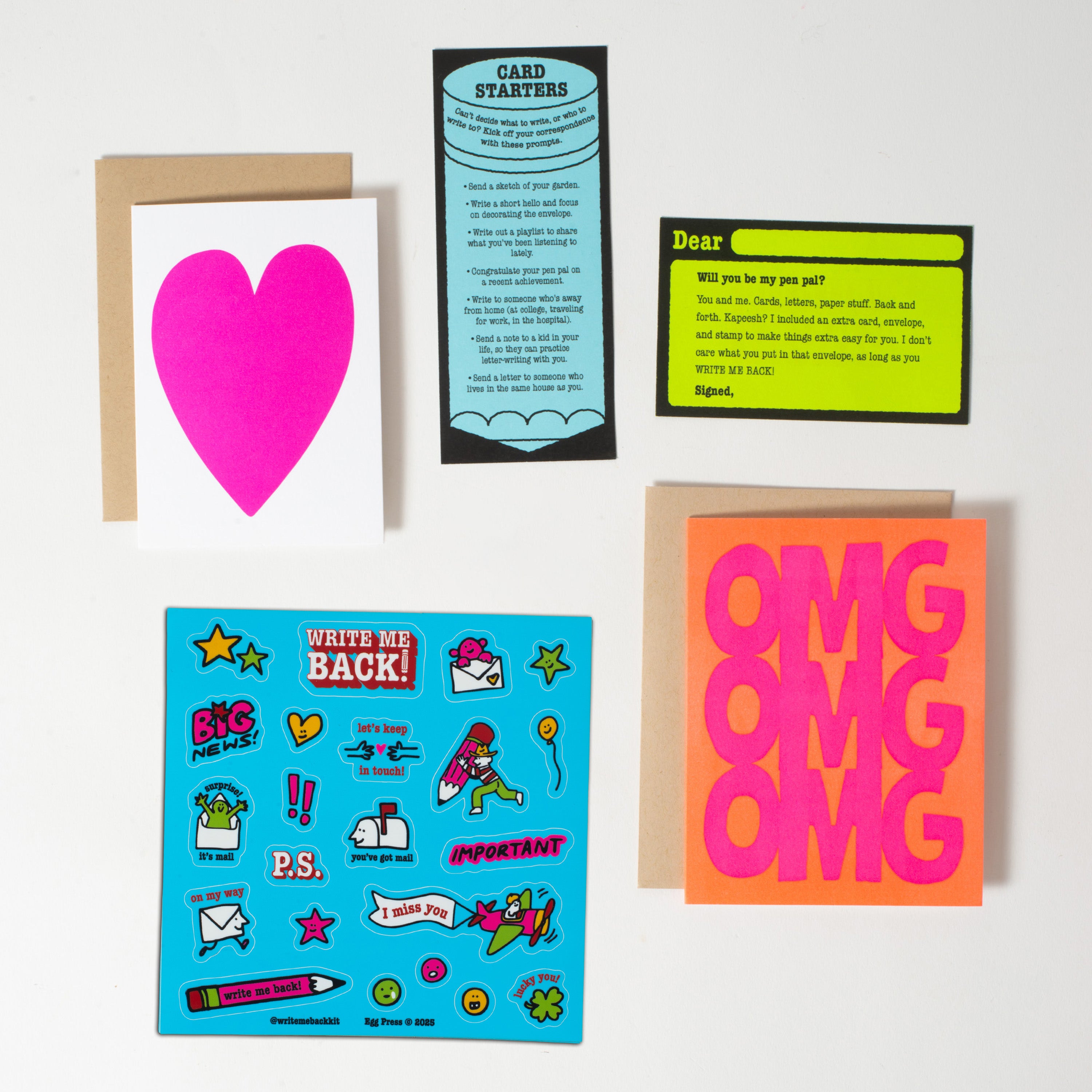 Write Me Back! Pen Pal Kit (OMG + Heart)