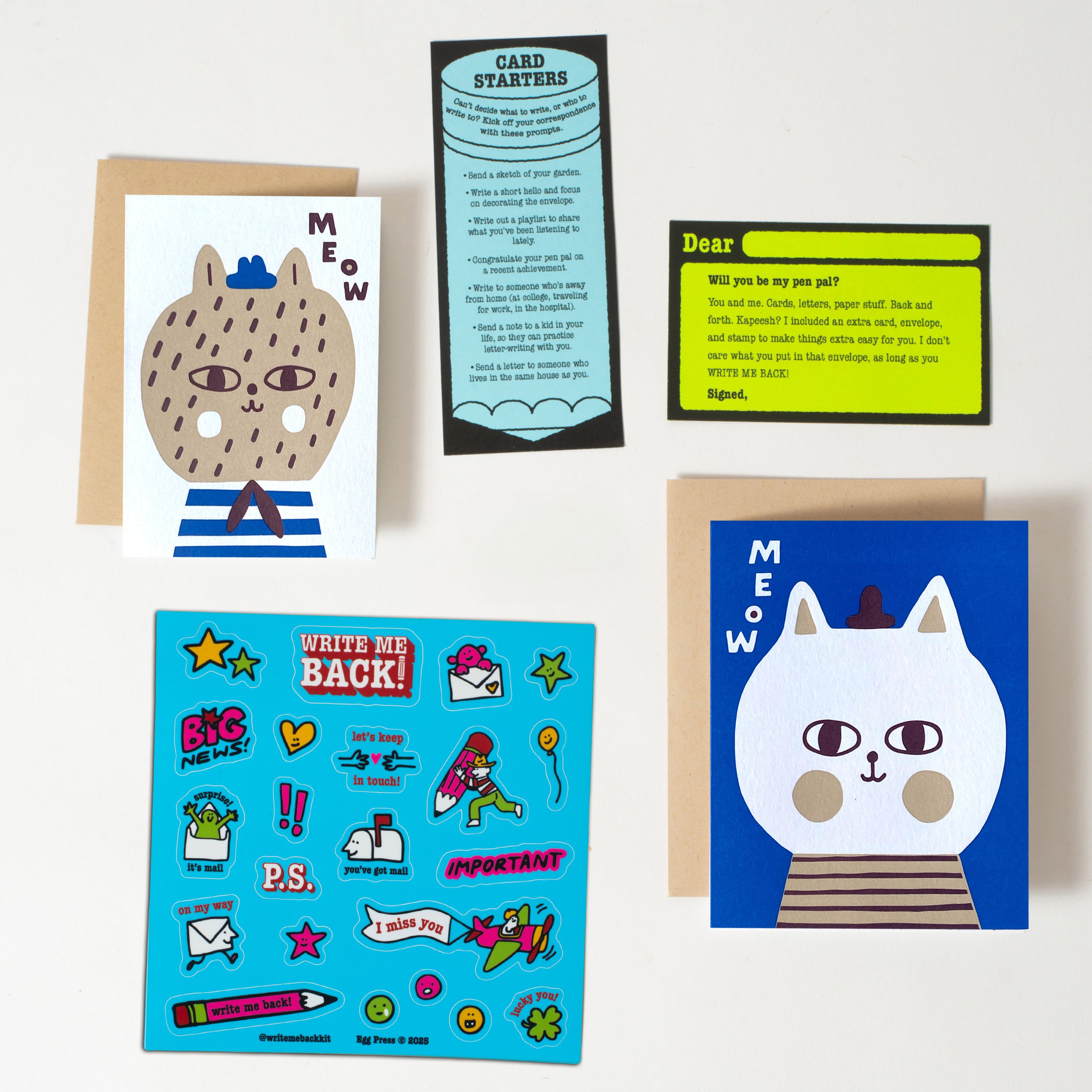 Write Me Back! Pen Pal Kit (Meow Kitty)