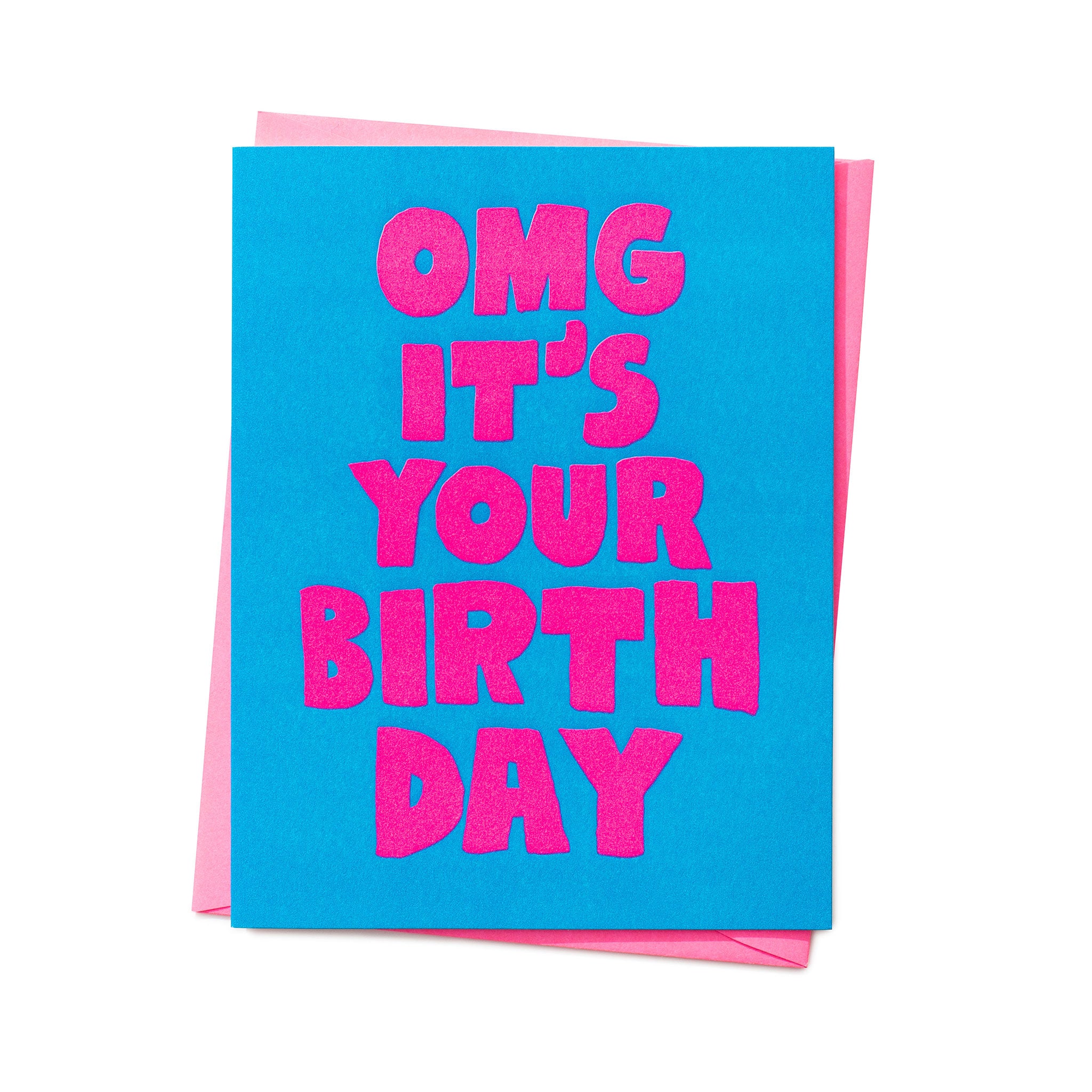 OMG Birthday Letterpress Greeting Card