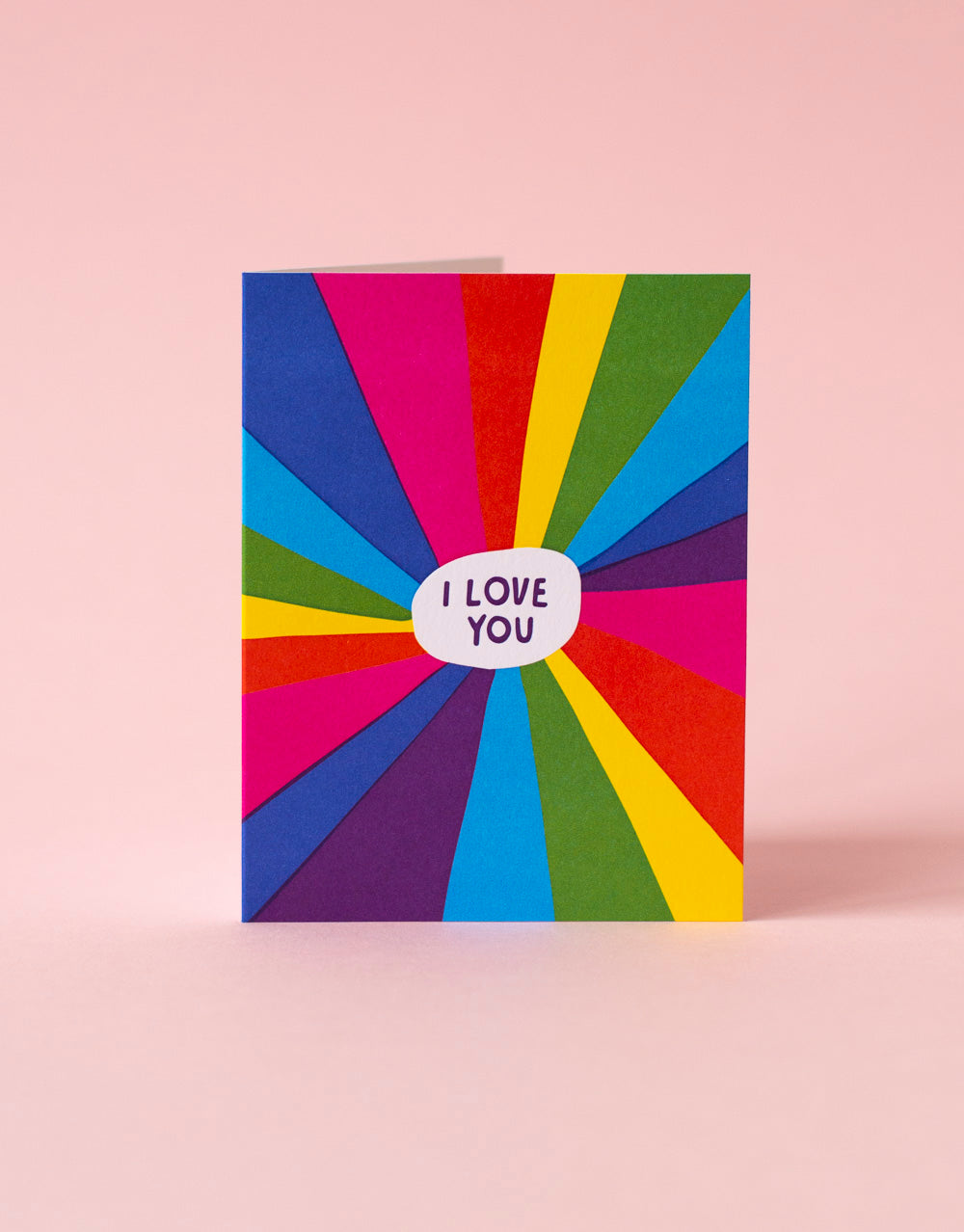 Rainbow I Love You Letterpress Greeting Card