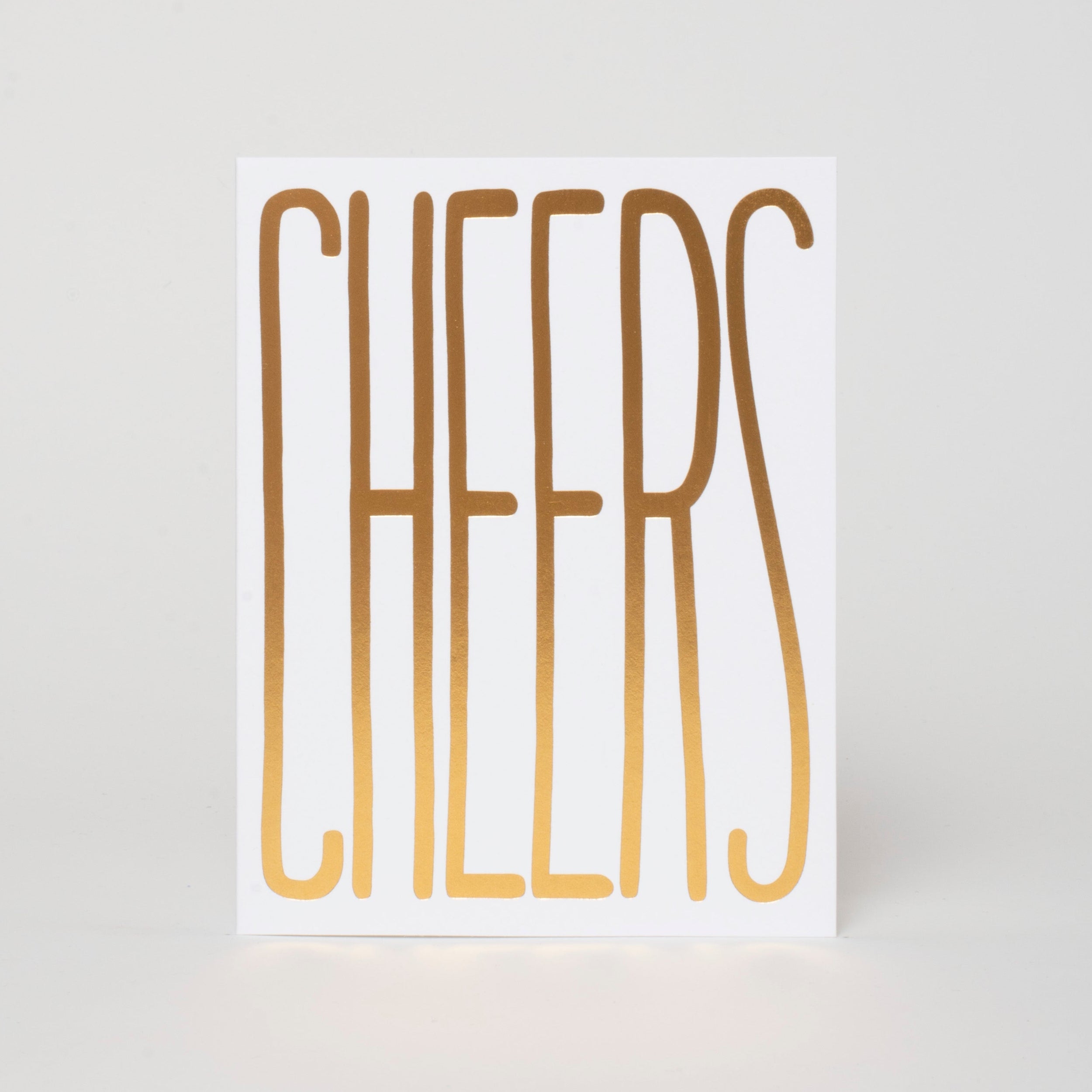 Cheers Gold Foil Letterpress Greeting Card