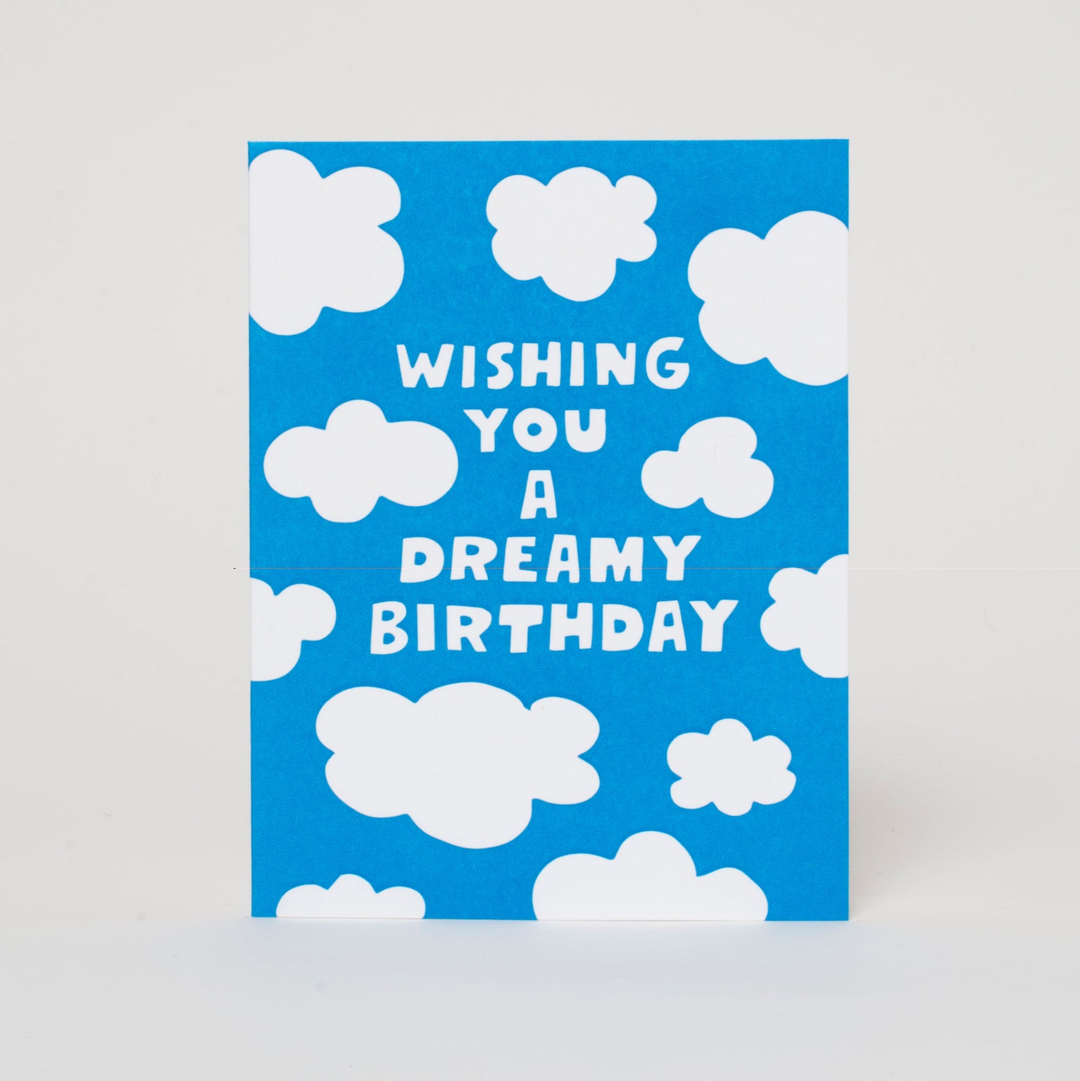 Dreamy Birthday Clouds Letterpress Greeting Card