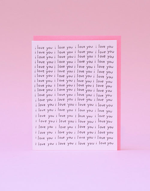 I Love You All Over Letterpress Greeting Card