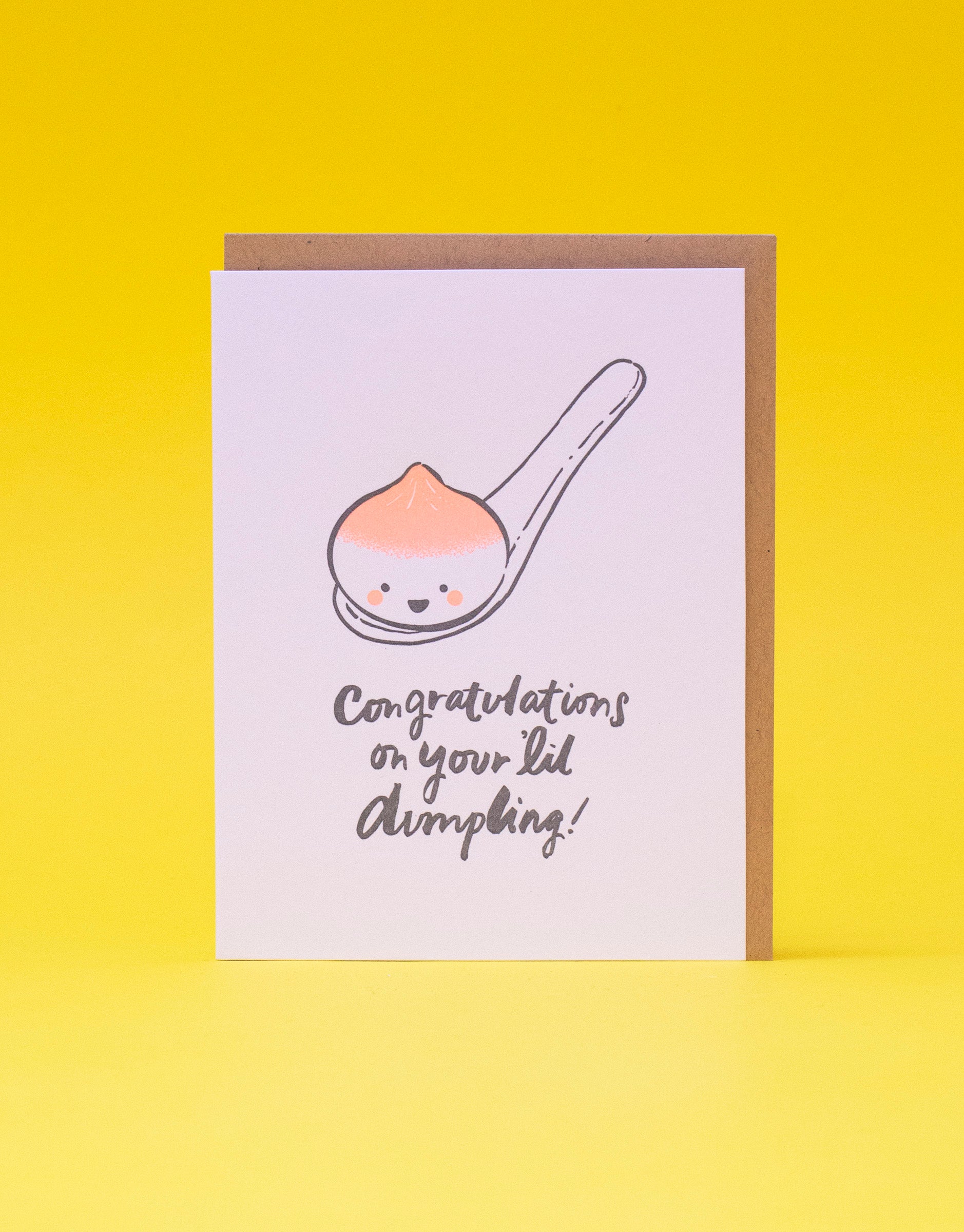 Lil Dumpling New Baby Congrats Letterpress Greeting Card