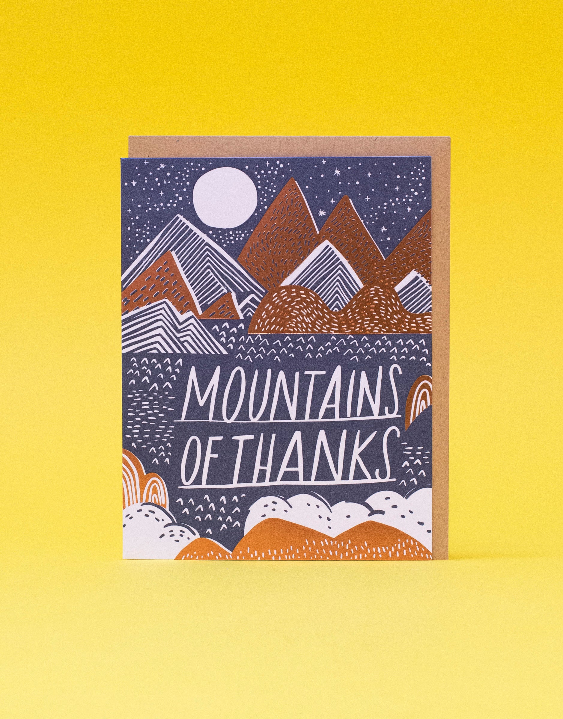 Mountains of Thanks Letterpress Greeting Card
