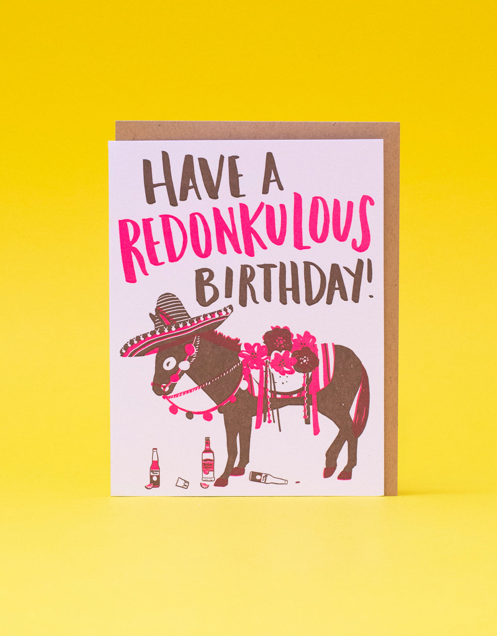 Redonkulous Donkey Birthday Letterpress Greeting Card